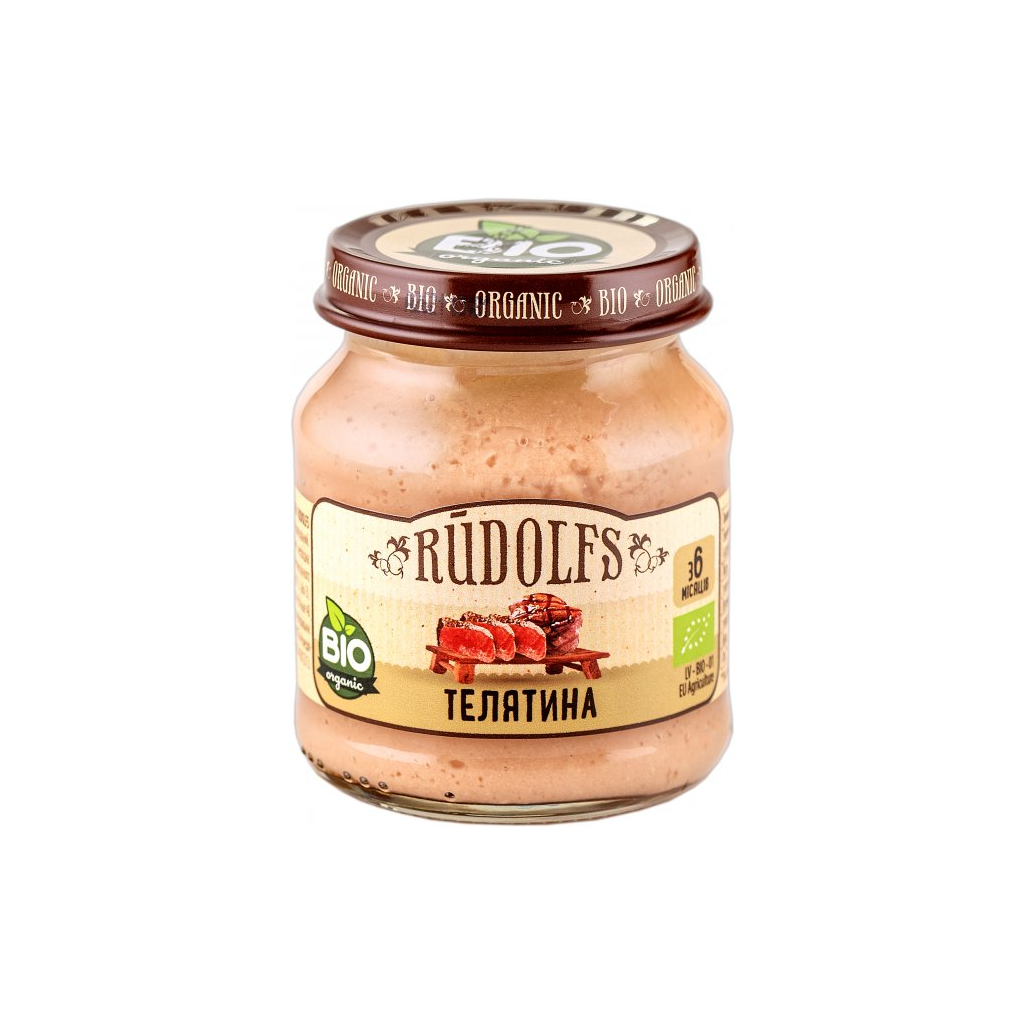 Дитяче пюре Rudolfs Телятина з 6 місяців 120 г (4751017940808) - фото 1 Дитяче пюре Rudolfs Телятина з 6 місяців 120 г (4751017940808) - фото 1