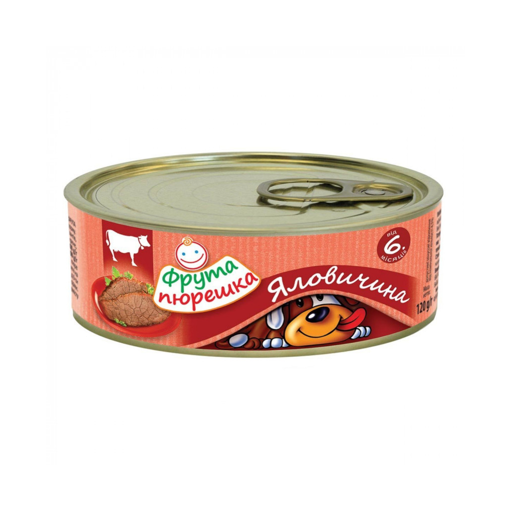 Дитяче пюре Фрута пюрешка з яловичини, 120 г (8595139773991) - фото 1