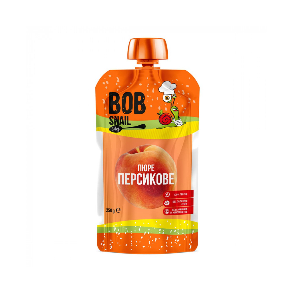 Дитяче пюре Bob Snail Равлик Боб Персик 250 г (4820219343912) Дитяче пюре Bob Snail Равлик Боб Персик 250 г (4820219343912)