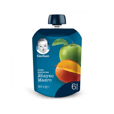 Дитяче пюре Gerber Яблуко і манго 90 г (7613036345866) - фото 1