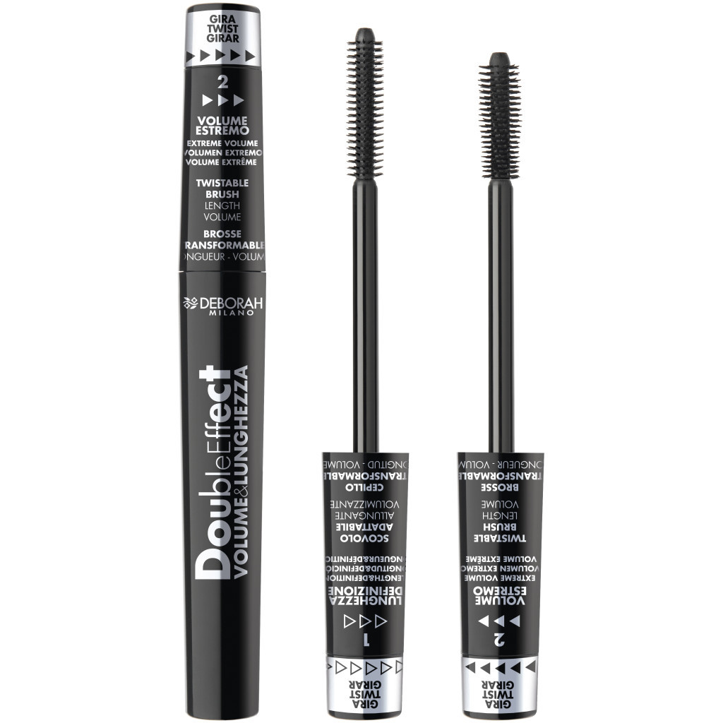 Туш для вій Deborah Double Effect Volume & Lunghezza Black (8009518283907) - фото 1 Туш для вій Deborah Double Effect Volume & Lunghezza Black (8009518283907) - фото 1