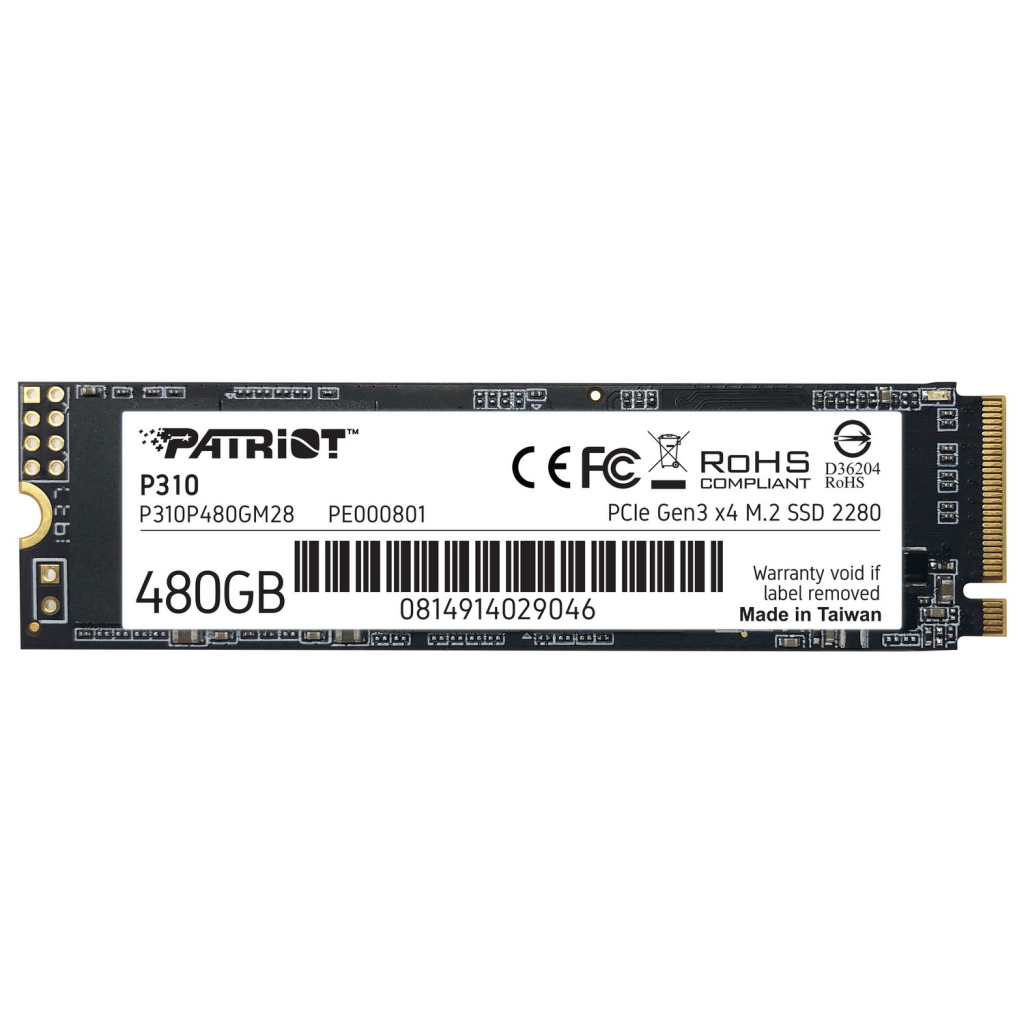 Накопичувач SSD M.2 2280 480GB Patriot (P310P480GM28) - фото 1 Накопичувач SSD M.2 2280 480GB Patriot (P310P480GM28) - фото 1