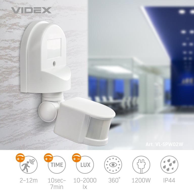 Датчик руху Videx 220V 1200W інфрачервоний (VL-SPW02W) - фото 4