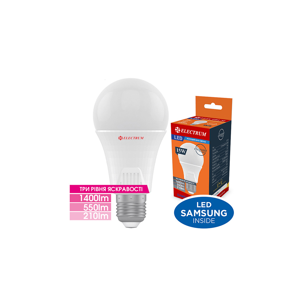 Лампочка Electrum A65 15W PA LS-33DS Elegant E27 4000K DIM 3 рівня (A-LS-1941) - фото 2 Лампочка Electrum A65 15W PA LS-33DS Elegant E27 4000K DIM 3 рівня (A-LS-1941) - фото 2