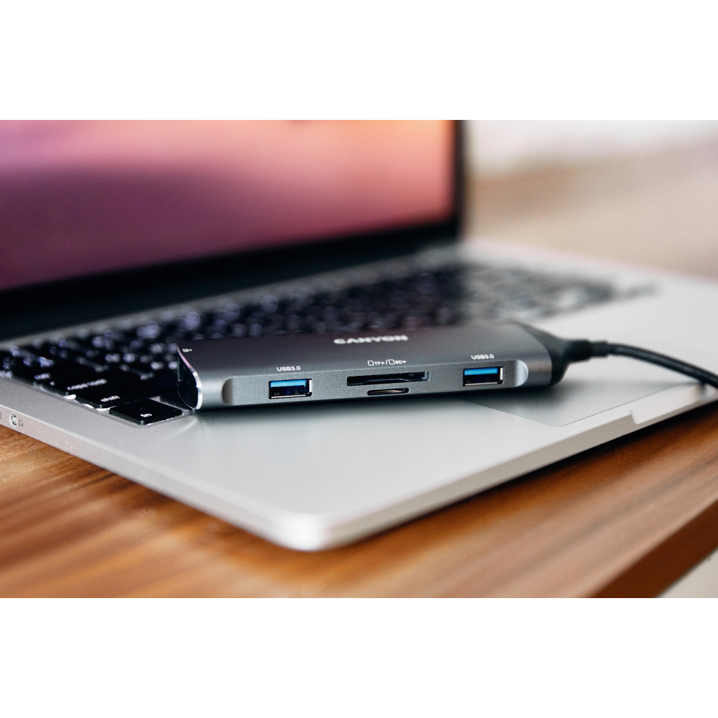 Порт-реплікатор Canyon 8-in-1 USB-C (CNS-TDS15) - фото 4 Порт-реплікатор Canyon 8-in-1 USB-C (CNS-TDS15) - фото 4