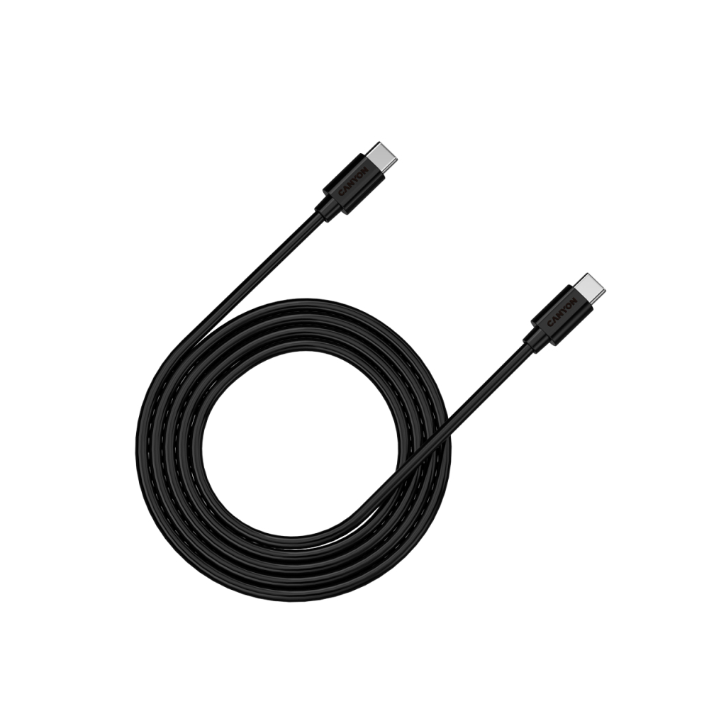 Дата кабель USB-C to USB-C 2.0m 100W 20V/ 5A black Canyon (CNS-USBC12B) - фото 1 Дата кабель USB-C to USB-C 2.0m 100W 20V/ 5A black Canyon (CNS-USBC12B) - фото 1