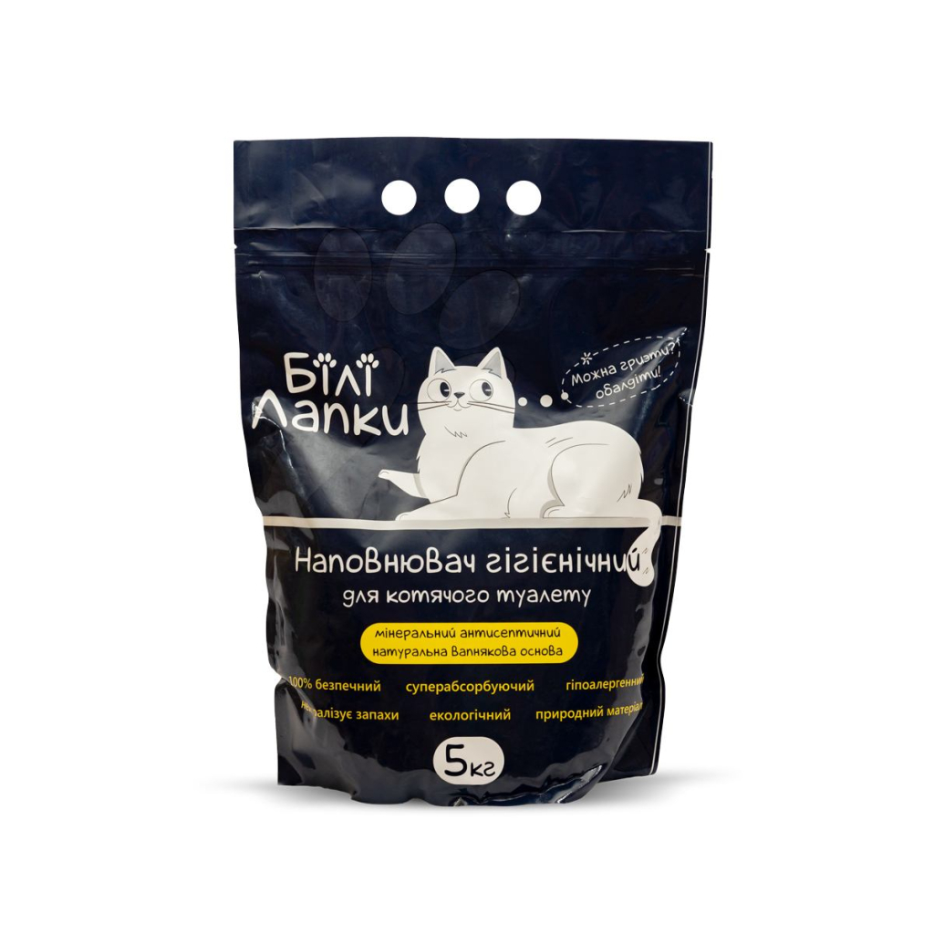 Наповнювач для туалету Білі лапки мінеральний 5 кг (2700000021361) Наповнювач для туалету Білі лапки мінеральний 5 кг (2700000021361)