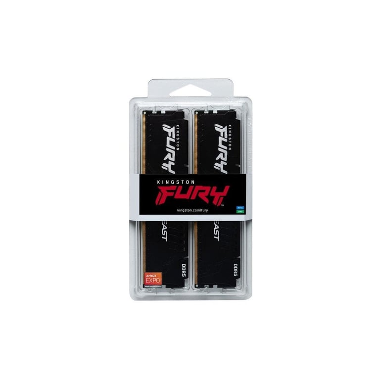 Модуль пам'яті для комп'ютера DDR5 32GB (2x16GB) 5600 MHz Beast AM5 Black Kingston Fury (ex.HyperX) (KF556C36BBEK2-32) - фото 4