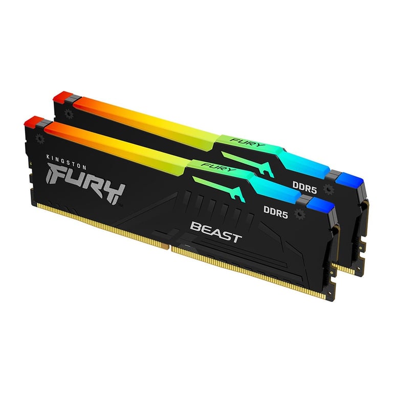 Модуль пам’яті для комп’ютера DDR5 32GB (2x16GB) 5600 MHz Beast RGB AM5 Black Kingston Fury (ex.HyperX) (KF556C36BBEAK2-32)