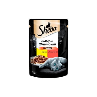 Вологий корм для кішок Sheba cig POU з куркою і яловичиною в соусі 85 г (4770608257088) - фото 1