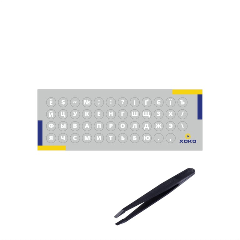 Наклейка на клавіатуру XoKo мікро-наклейка прозора 47 keys UA/rus white (XK-MCR-47) - фото 4
