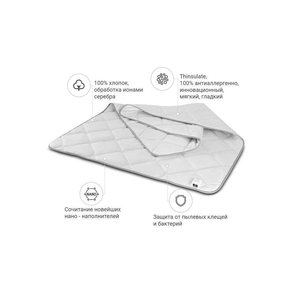 Ковдра MirSon антиалергенна Bianco Thinsulat 0776 літо 140x205 см (2200000144850) - фото 2 Ковдра MirSon антиалергенна Bianco Thinsulat 0776 літо 140x205 см (2200000144850) - фото 2