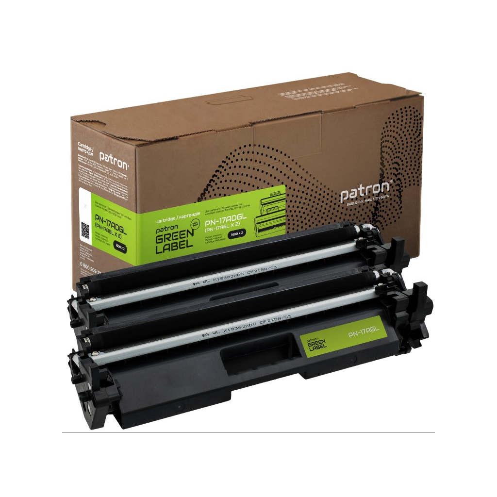 Тонер-картридж Patron HP 17A (2*CF217A) Green Label (PN-17ADGL) - фото 1