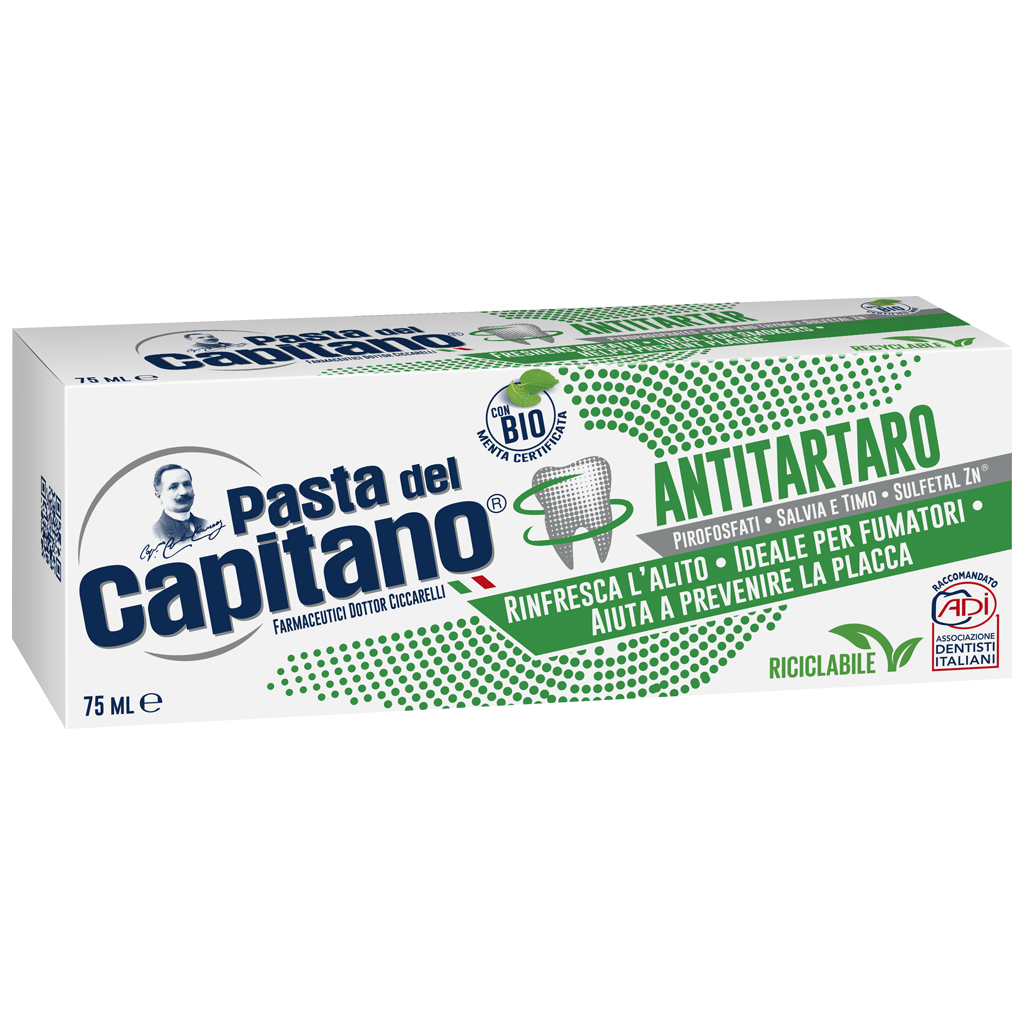 Зубна паста Pasta del Capitano Antitartaro Проти зубного каменю 75 мл (8002140039119) - фото 2 Зубна паста Pasta del Capitano Antitartaro Проти зубного каменю 75 мл (8002140039119) - фото 2