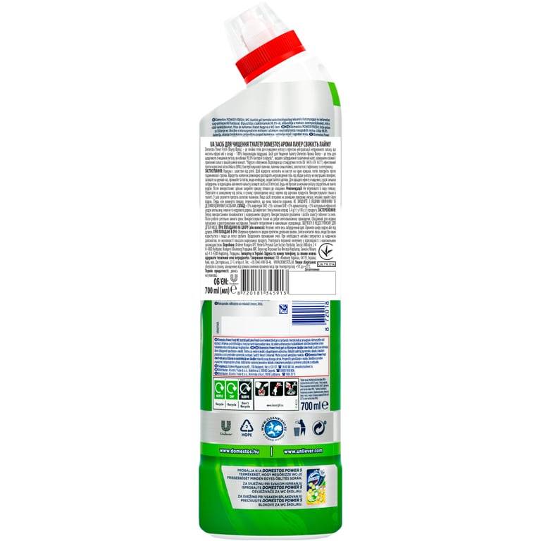 Засіб для чищення унітазу Domestos Aroma Power Свіжість лайму 700 мл (8720182273383/8720181345913) - фото 2