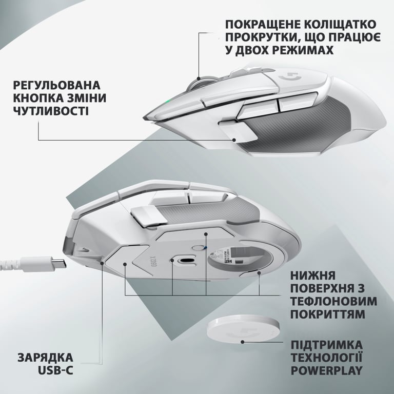 Мишка Logitech G502 X Lightspeed Wireless White (910-006189) - фото 5