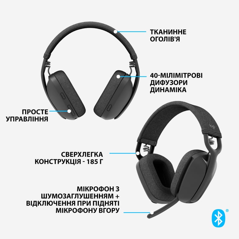 Навушники Logitech Zone Vibe 100 Wireless Graphite (981-001213) - фото 6