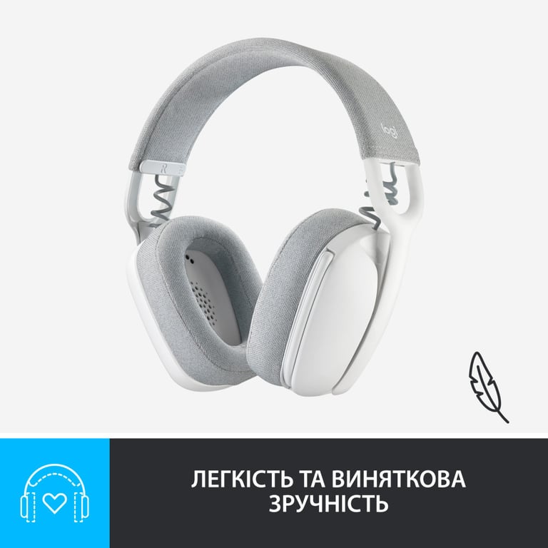 Навушники Logitech Zone Vibe 100 Wireless Off-White (981-001219) - фото 7