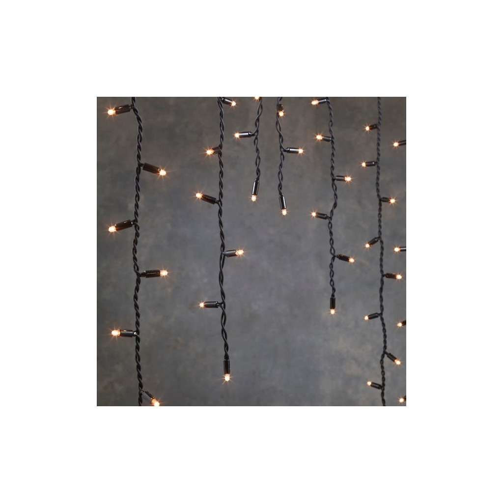 Гірлянда Luca Lighting з'єднувальна Бахрома чорна 3х0.4 м теплий білий (8711473283587) - фото 1