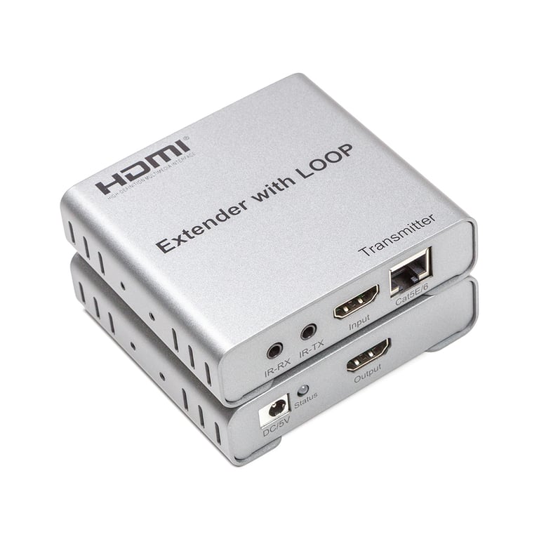 Адаптер HDMI 4K/30hz, up to 100m via CAT5E/6, loop-out (HDES12-LOOP) PowerPlant (CA912964) - фото 4
