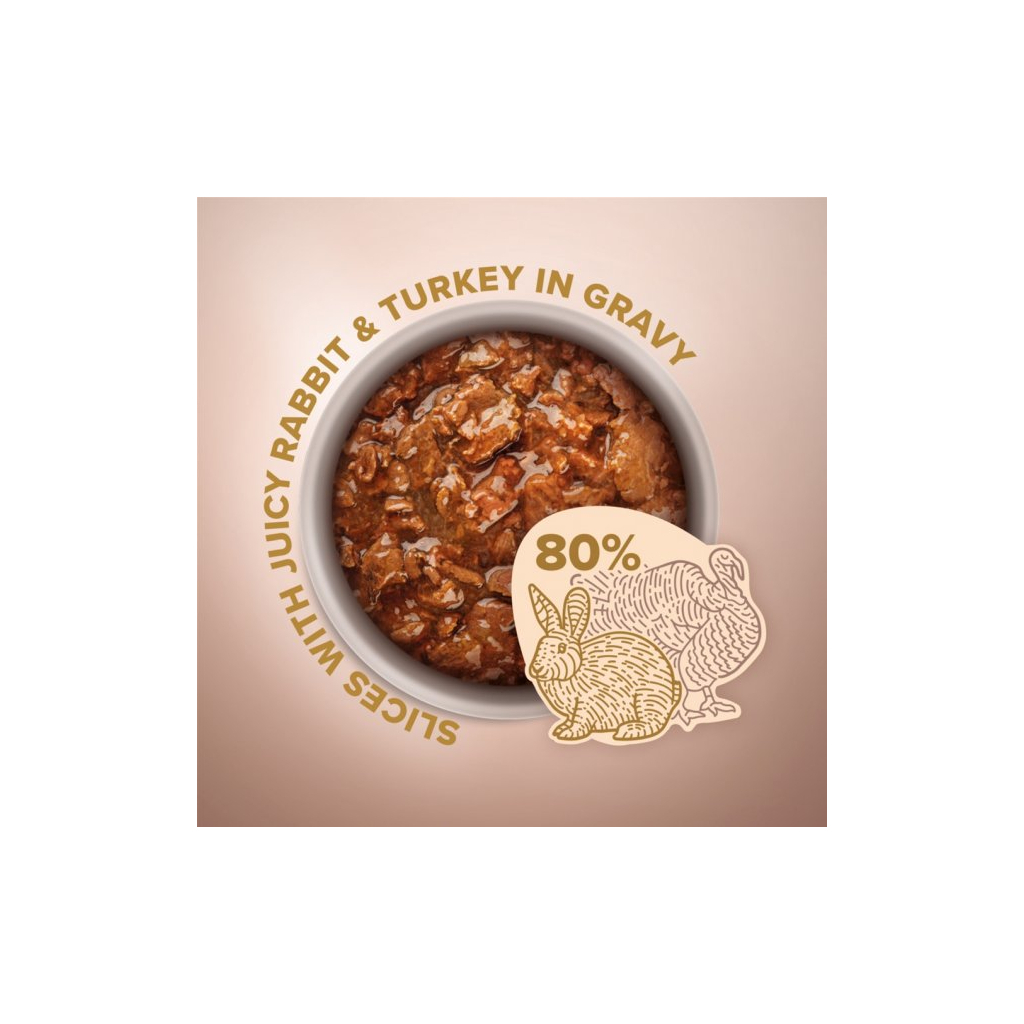 Вологий корм для кішок Club 4 Paws Selection Плюс Шматочки з кроликом та індичкою в соусі 80 г (4820215368001) - фото 2 Вологий корм для кішок Club 4 Paws Selection Плюс Шматочки з кроликом та індичкою в соусі 80 г (4820215368001) - фото 2