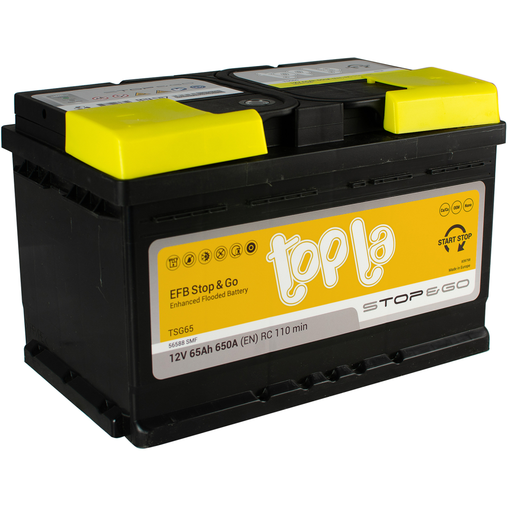 Акумулятор автомобільний Topla 65 Ah/12V Topla EFB Euro (112 065) Акумулятор автомобільний Topla 65 Ah/12V Topla EFB Euro (112 065)