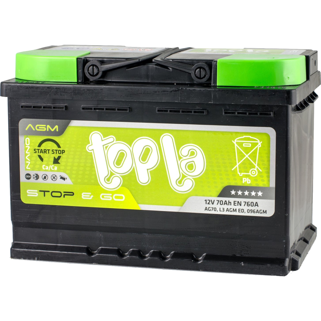 Акумулятор автомобільний Topla 70 Ah/12V AGM Euro (114 070) - фото 1