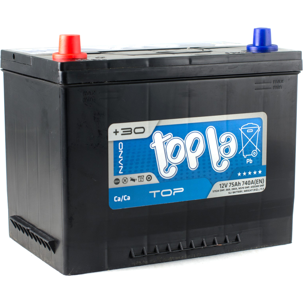 Акумулятор автомобільний Topla 75 Ah/12V Top/Energy Japan (118 975) - фото 1