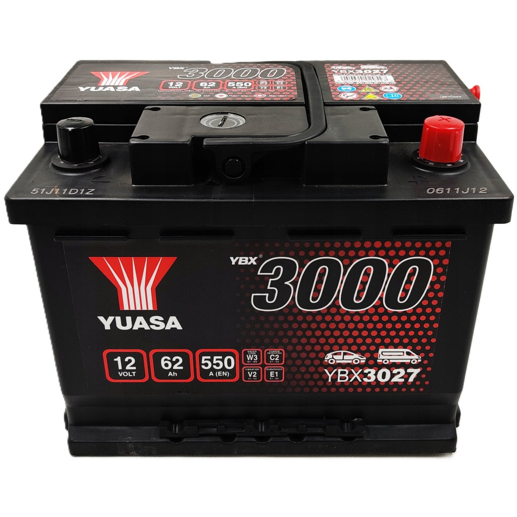 Акумулятор автомобільний Yuasa 12V 62Ah SMF Battery (YBX3027) - фото 2 Акумулятор автомобільний Yuasa 12V 62Ah SMF Battery (YBX3027) - фото 2