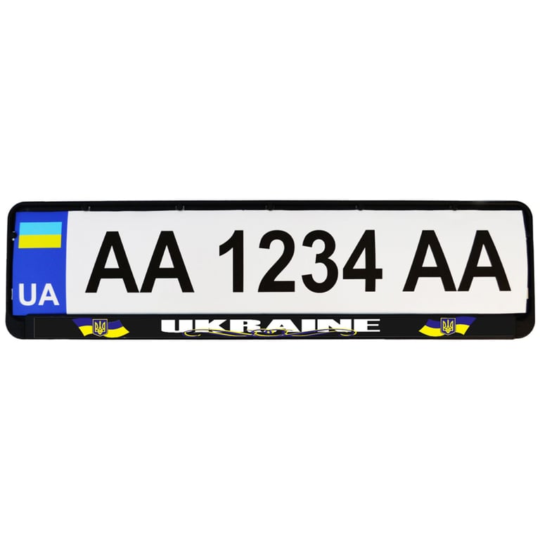 Рамка номерного знака Poputchik "UKRAINE" (24-261-IS) - фото 2