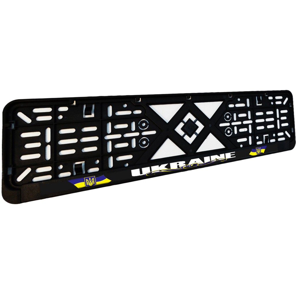 Рамка номерного знака Poputchik "UKRAINE" (24-261-IS) - фото 3 Рамка номерного знака Poputchik "UKRAINE" (24-261-IS) - фото 3
