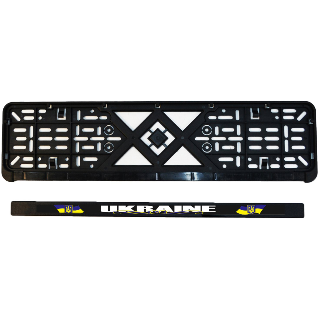 Рамка номерного знака Poputchik "UKRAINE" (24-261-IS) - фото 4 Рамка номерного знака Poputchik "UKRAINE" (24-261-IS) - фото 4