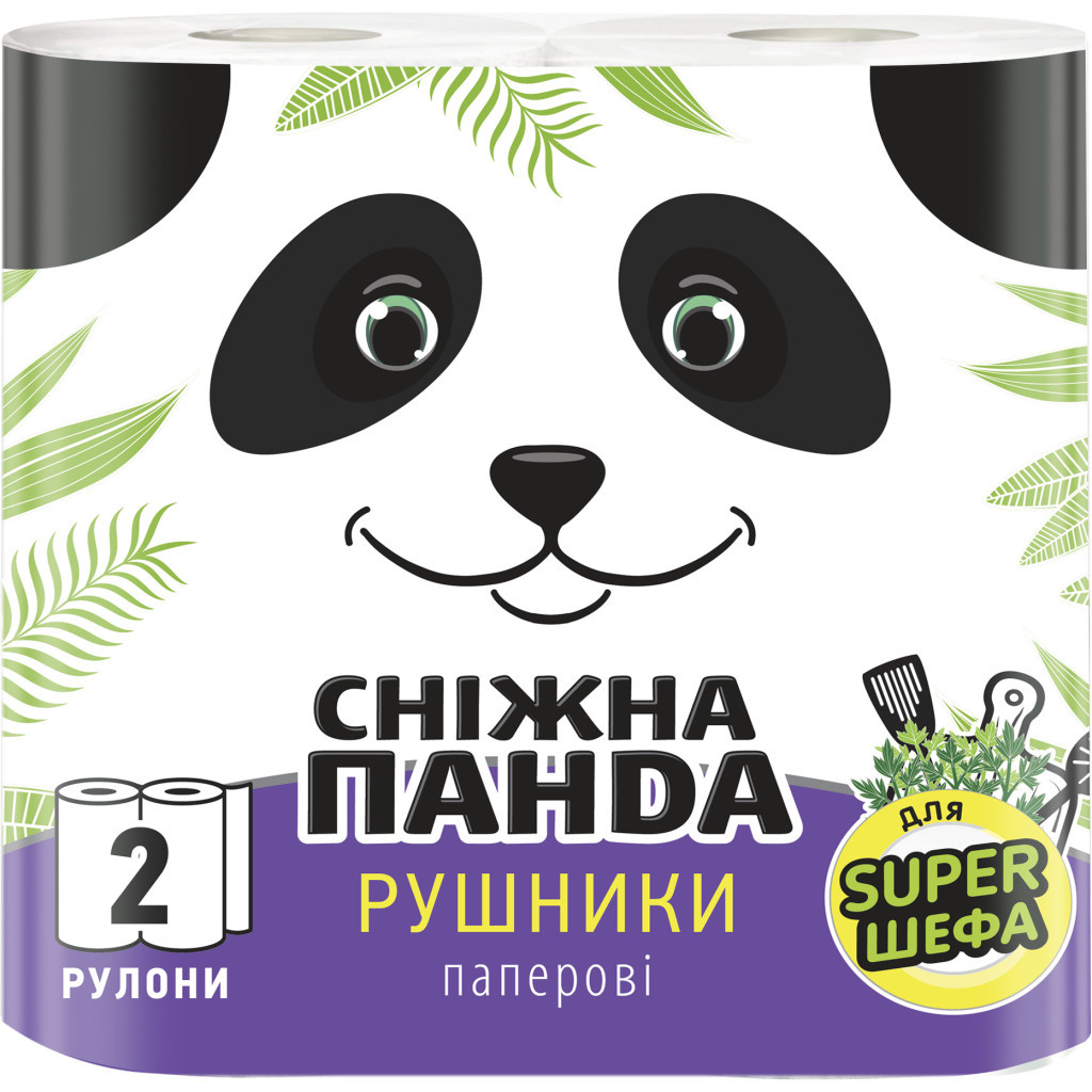 Паперові рушники Сніжна Панда 2 шари 2 рулони (4823019007978) - фото 1