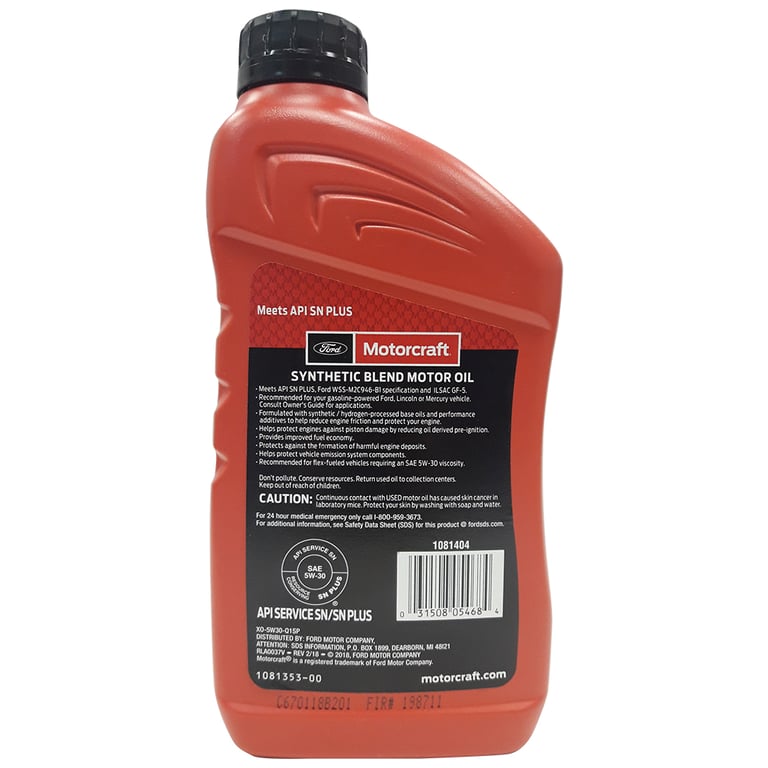 Моторна олива Ford Motorcraft Synthetic Blend 5W-30 946 ml (XO5W30Q1SP) - фото 2