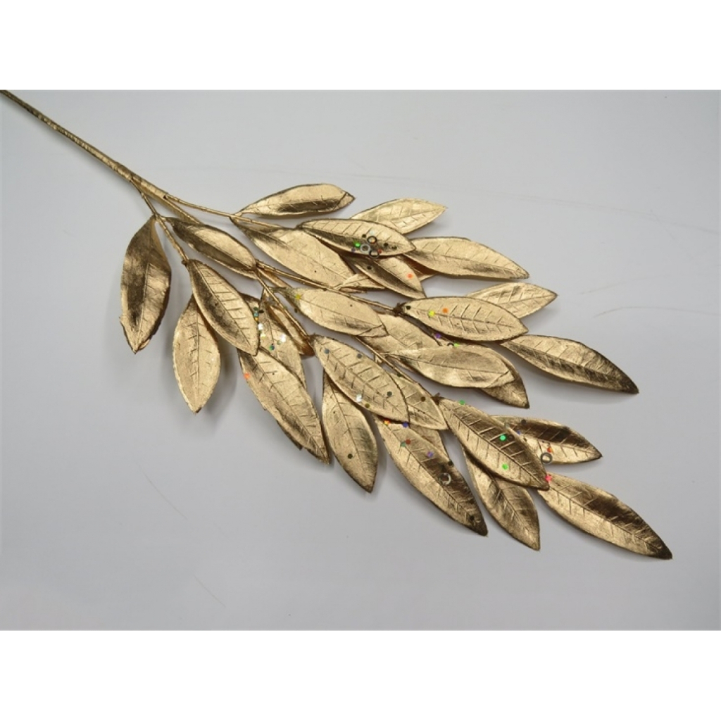 Декоративна гілка YES! Fun 64 см, золото, гліттер (974599) - фото 1