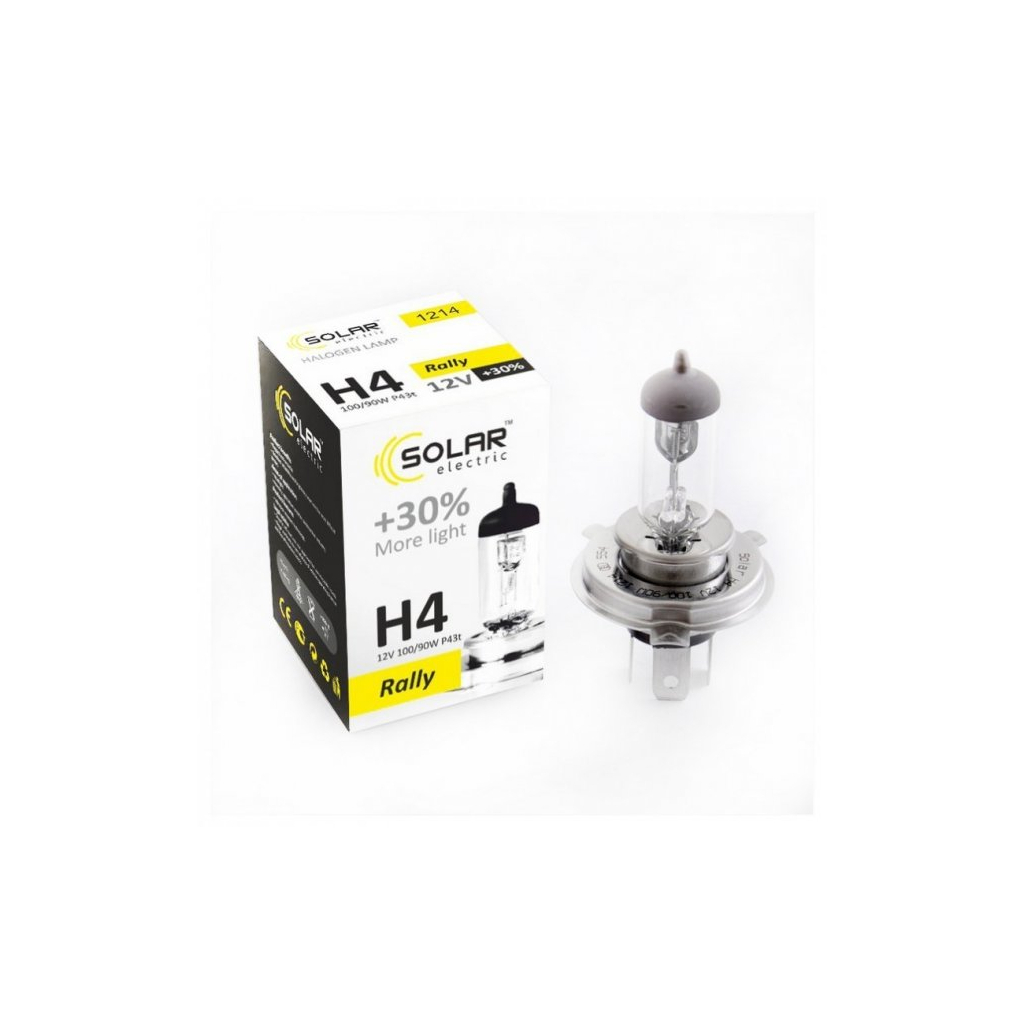 Автолампа SOLAR H4 12V 100/90W P43t-38 Starlight+30 (1214) - фото 2 Автолампа SOLAR H4 12V 100/90W P43t-38 Starlight+30 (1214) - фото 2