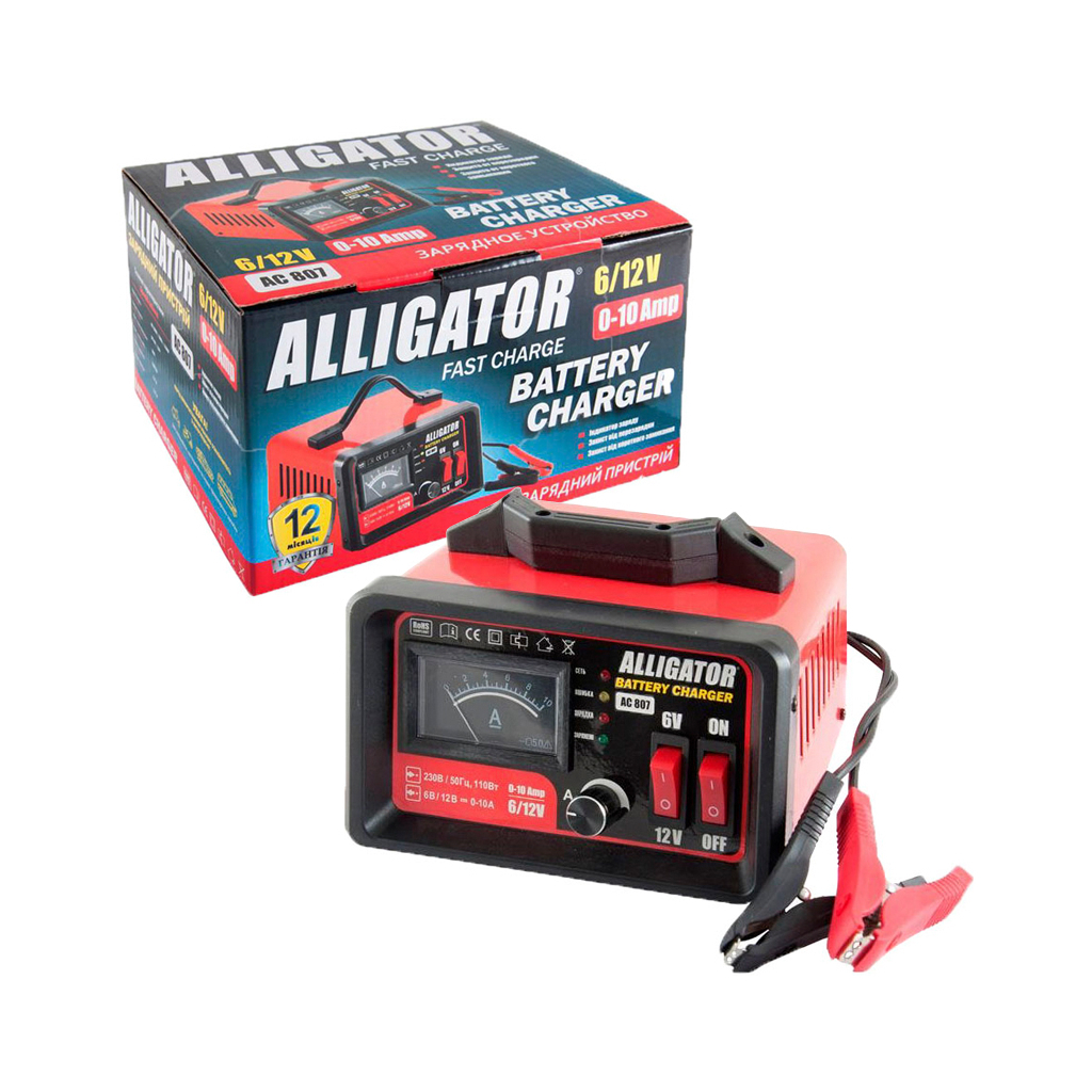 Зарядний пристрій для автомобільного акумулятора Alligator AC807 Зарядний пристрій для автомобільного акумулятора Alligator AC807