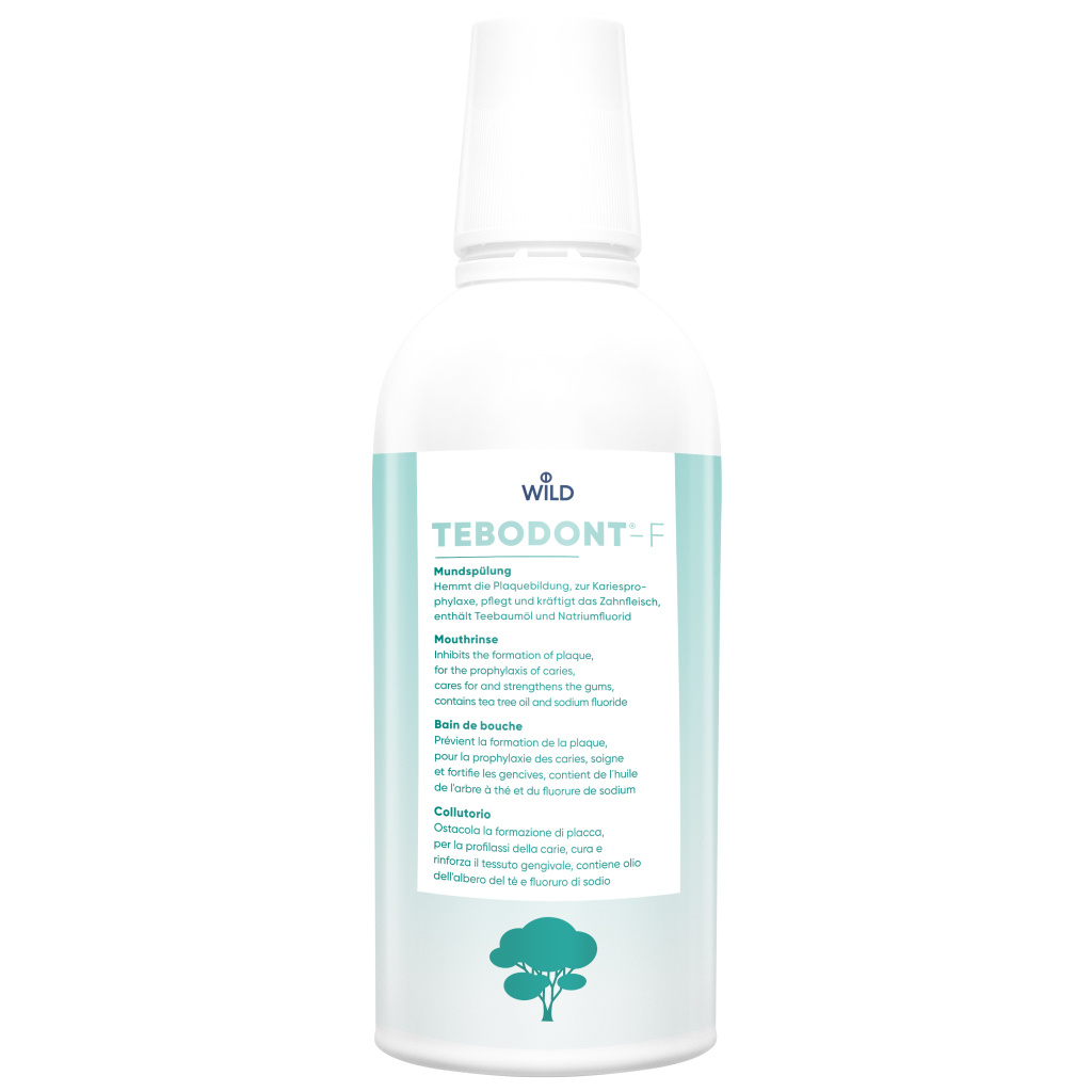 Ополіскувач для порожнини рота Dr. Wild Tebodont-F з олією чайного дерева і фторидом 500 мл (7611841702416) - фото 1 Ополіскувач для порожнини рота Dr. Wild Tebodont-F з олією чайного дерева і фторидом 500 мл (7611841702416) - фото 1
