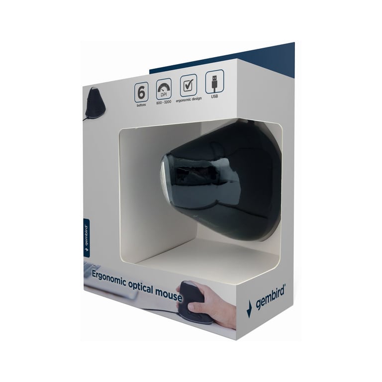 Мишка Gembird MUS-ERGO-03 USB Black (MUS-ERGO-03) - фото 8