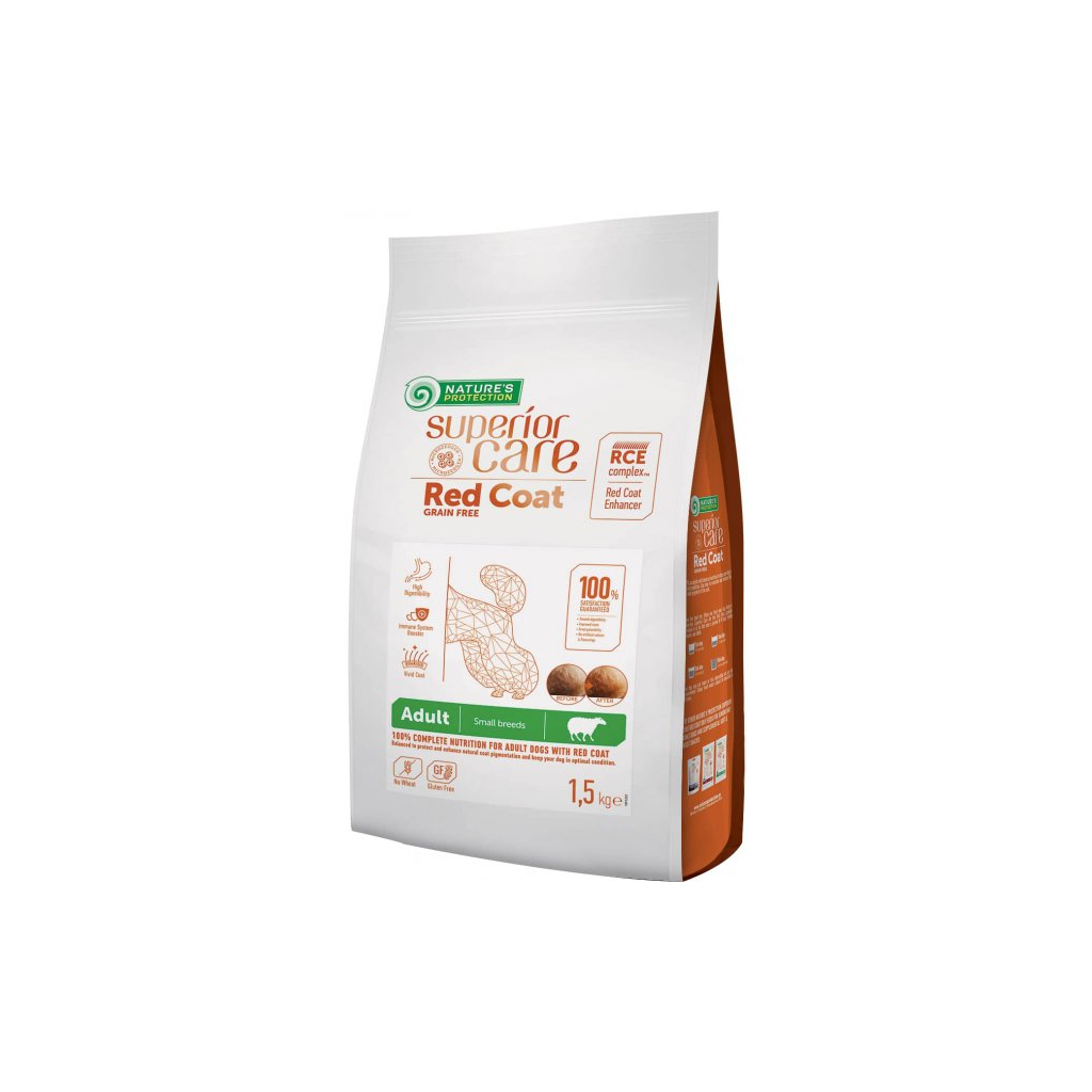 Сухий корм для собак Nature's Protection Superior Care Red Coat Adult Small Breeds with Lamb 1.5 кг (NPSC47232) - фото 1 Сухий корм для собак Nature's Protection Superior Care Red Coat Adult Small Breeds with Lamb 1.5 кг (NPSC47232) - фото 1