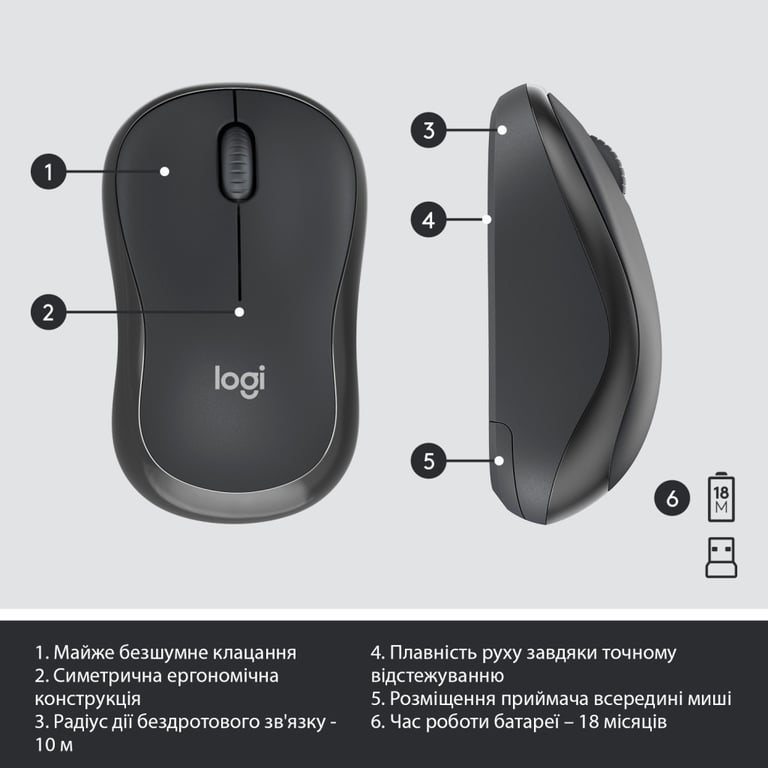 Комплект Logitech MK295 Silent UA Graphite (920-009800) - фото 7