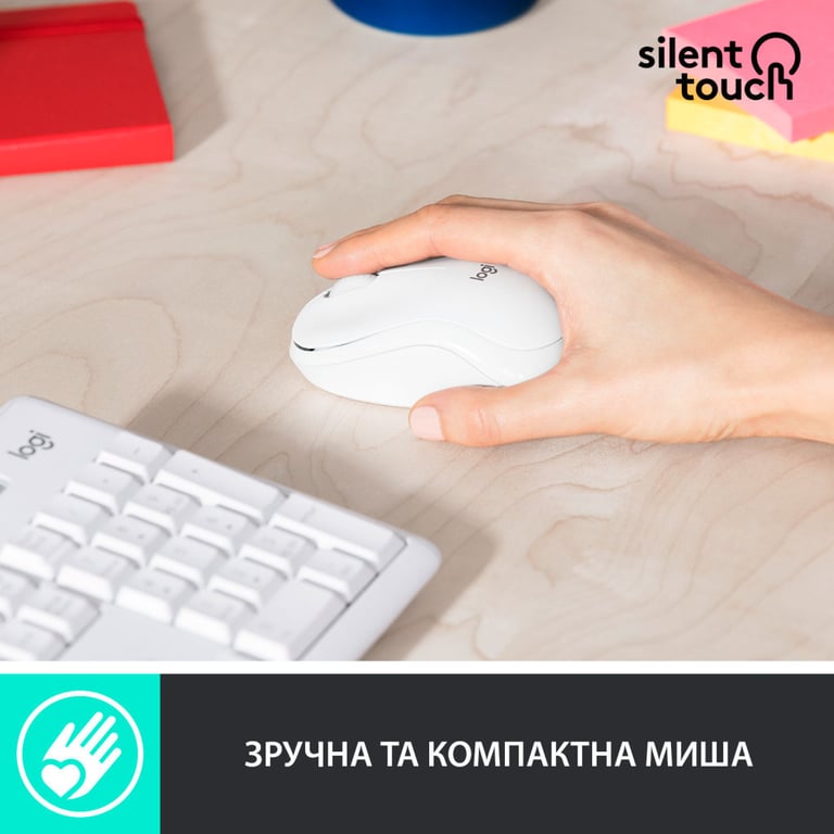 Комплект Logitech MK295 Silent UA Off-White (920-009824) - фото 4