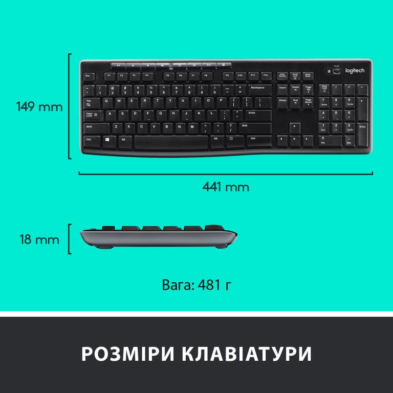 Комплект Logitech MK270 Wireless UA Black (920-004508) - фото 7