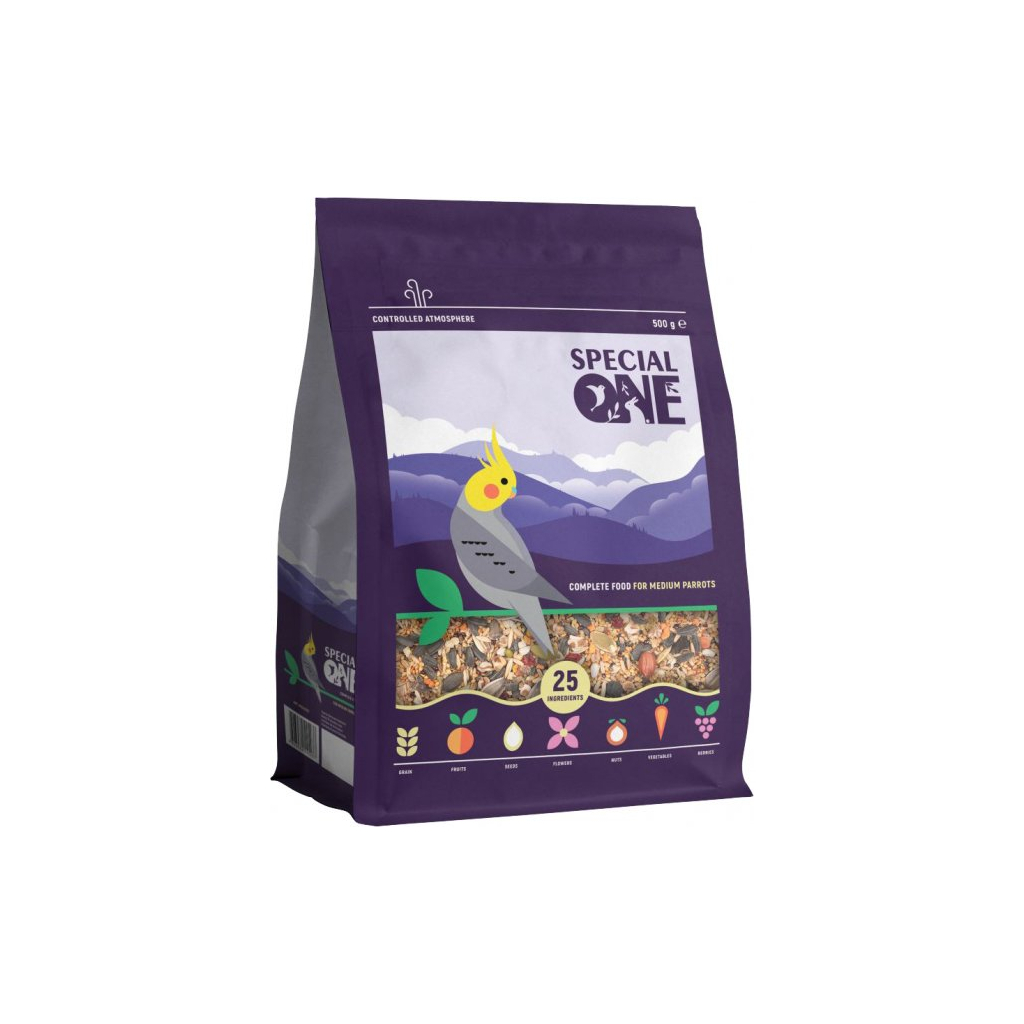 Корм для птахів Special One для середніх папуг 500 г (4823082421237) - фото 1 Корм для птахів Special One для середніх папуг 500 г (4823082421237) - фото 1