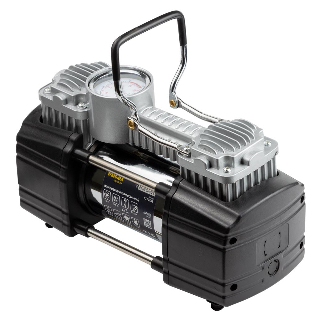 Автомобільний компресор Sigma 12В, 300Вт, 60л/мин, 10бар (6170281) - фото 4 Автомобільний компресор Sigma 12В, 300Вт, 60л/мин, 10бар (6170281) - фото 4