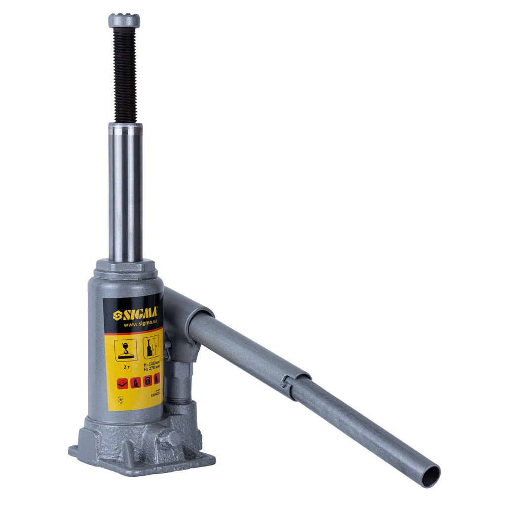 Домкрат Sigma гідравлічний пляшковий 2т H 148-278мм (6106021) - фото 3 Домкрат Sigma гідравлічний пляшковий 2т H 148-278мм (6106021) - фото 3