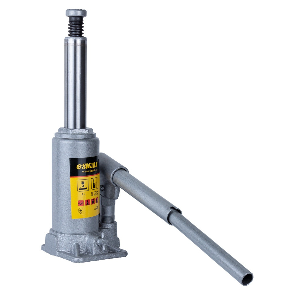 Домкрат Sigma гідравлічний пляшковий 3т H 175-345мм (6106031) - фото 3 Домкрат Sigma гідравлічний пляшковий 3т H 175-345мм (6106031) - фото 3