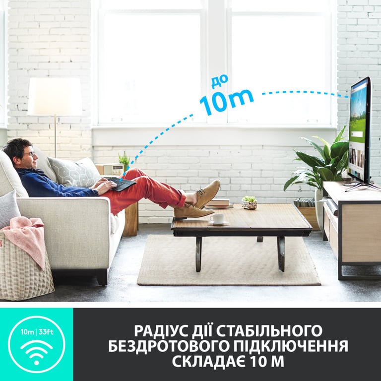 Клавіатура Logitech K400 Plus Touch Wireless UA Black (920-007145) - фото 3