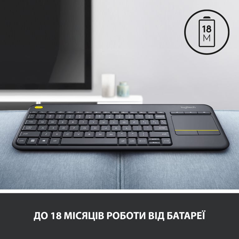 Клавіатура Logitech K400 Plus Touch Wireless UA Black (920-007145) - фото 7