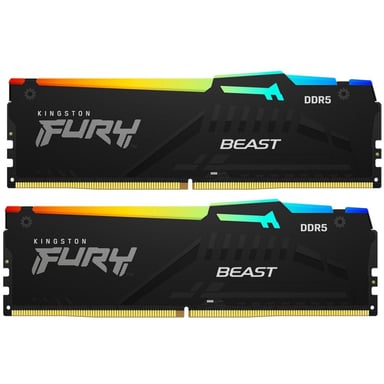 Модуль пам%27яті для комп%27ютера DDR5 32GB (2x16GB) 5600 MHz FURY Beast RGB Kingston Fury (ex.HyperX) (KF556C40BBAK2-32)